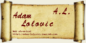 Adam Lolović vizit kartica